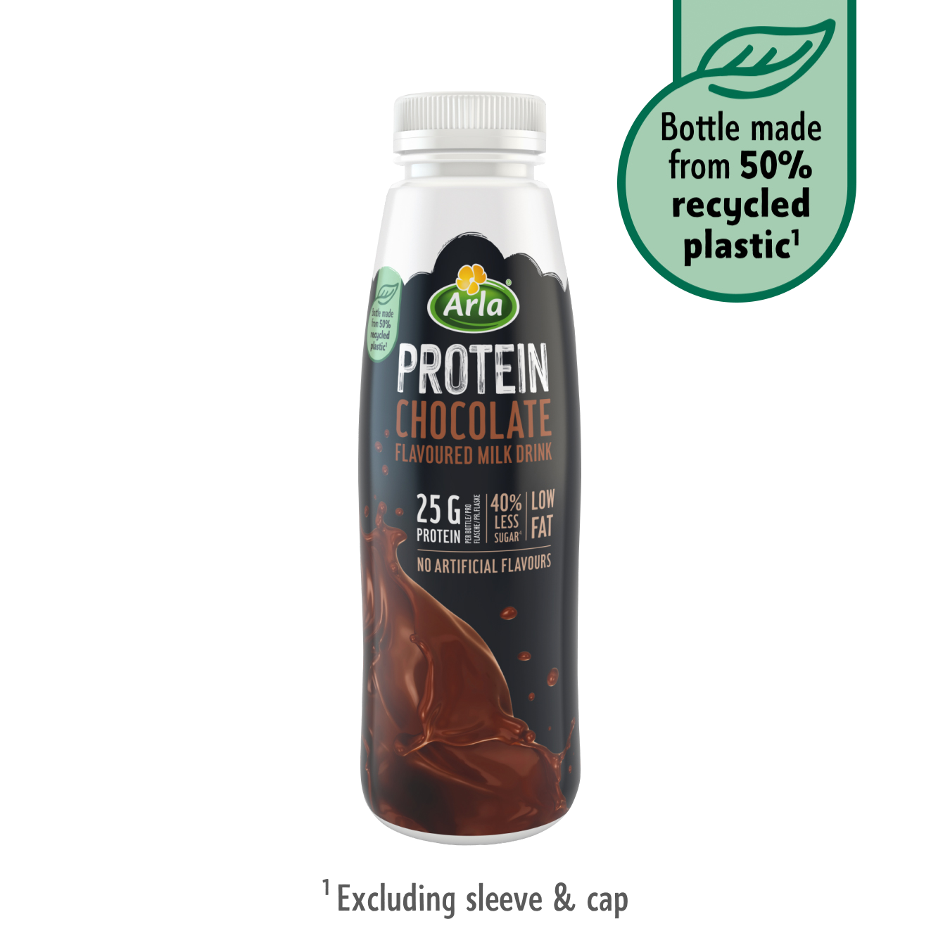 Arla Protein Chocolate flavoured milk drink 40 less sugar 479ml Arla UK