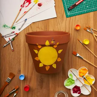 Painted flowerpot