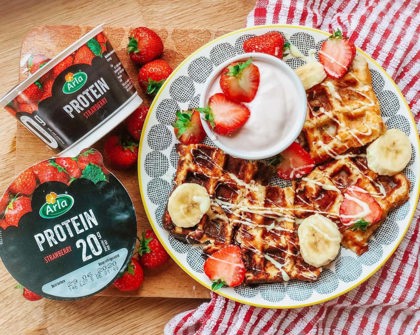 Strawberry & White Chocolate Protein Waffles