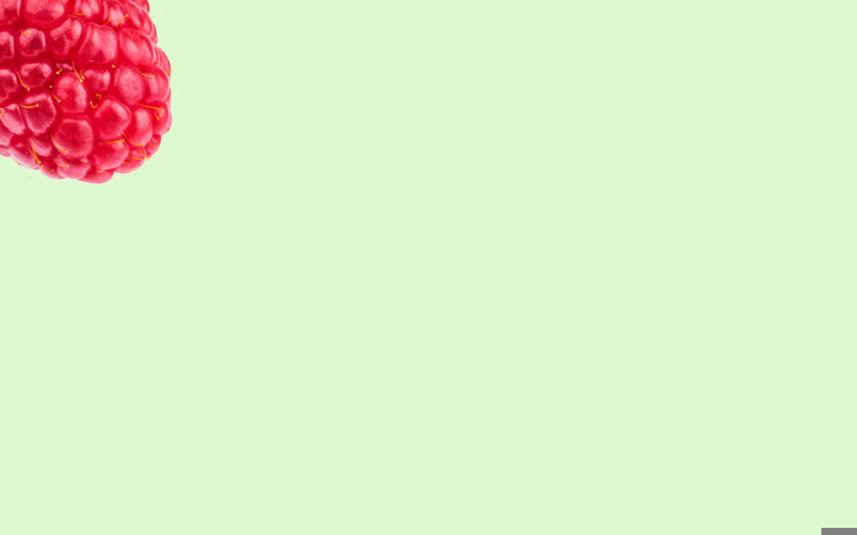 Raspberry on a green background
