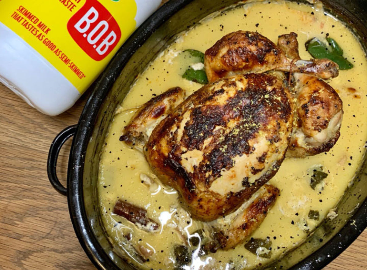 Whole Chicken poached in Arla B.O.B skimmed milk