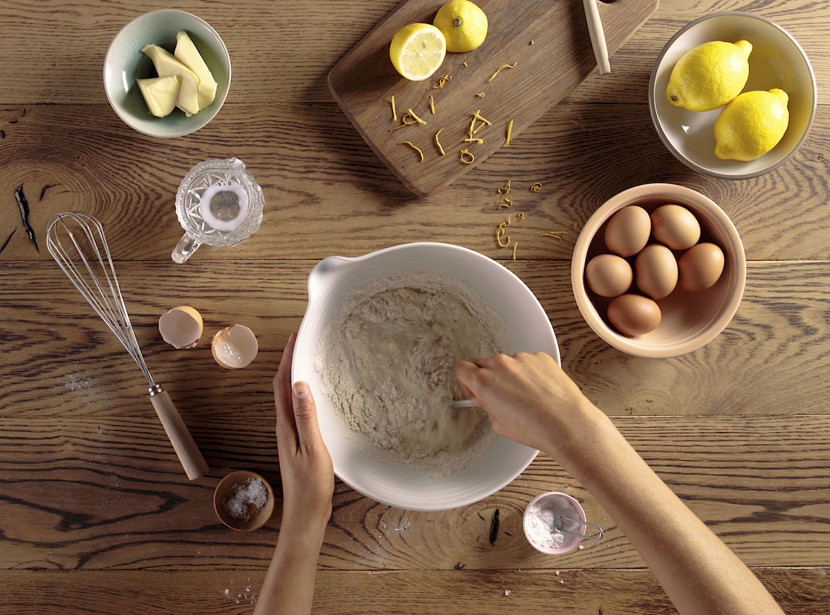 mixing ingredients in bowl