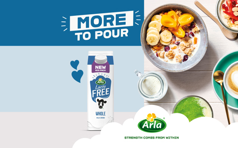 Arla LactoFree Whole Milk, now available in bigger 2L packs!