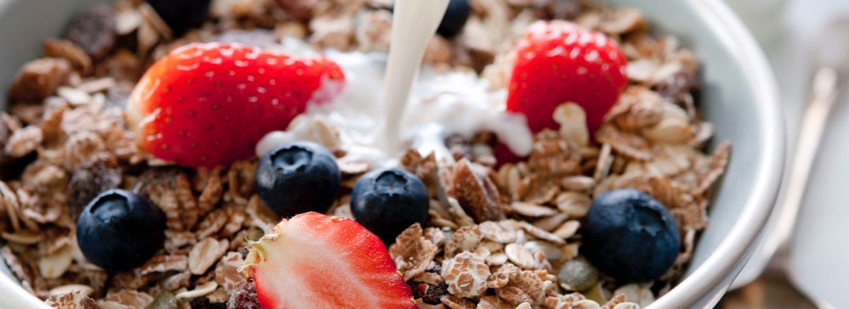 Cereal with strawberries