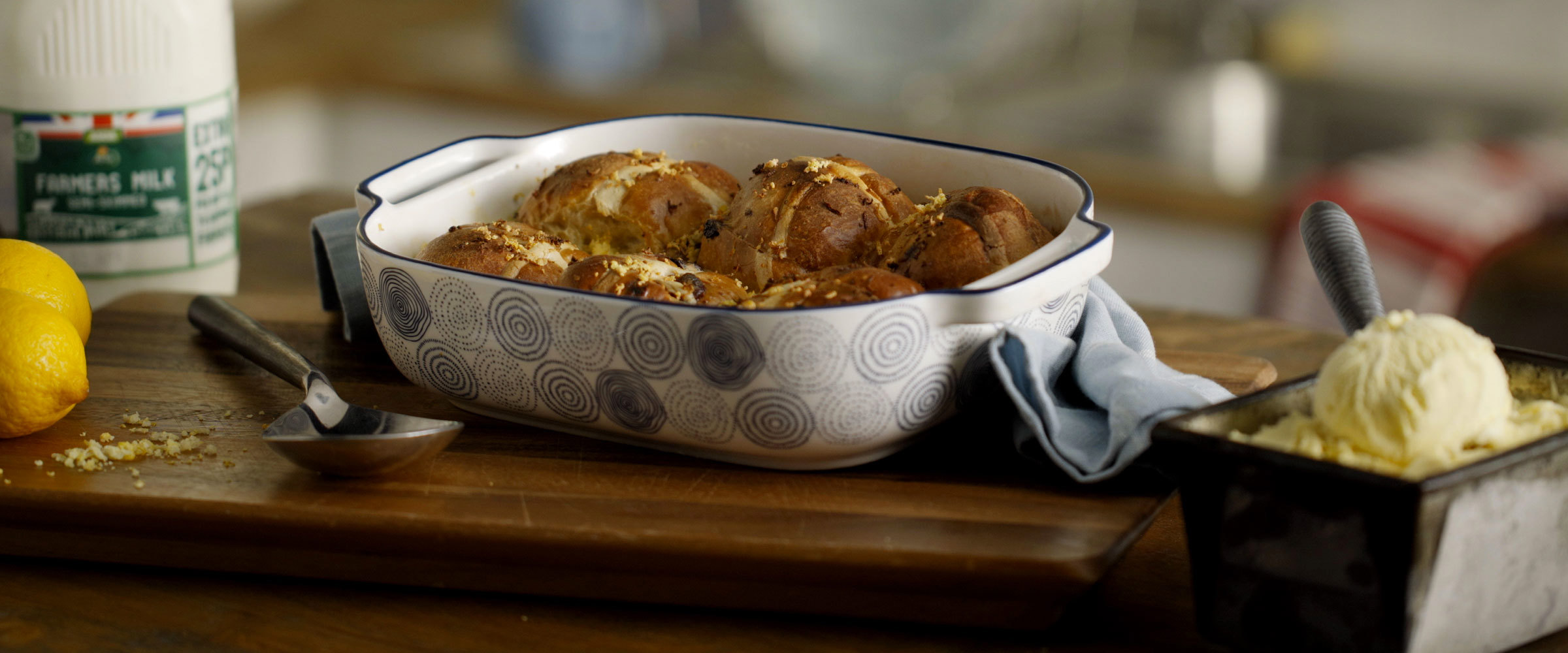 Hot cross bun pudding