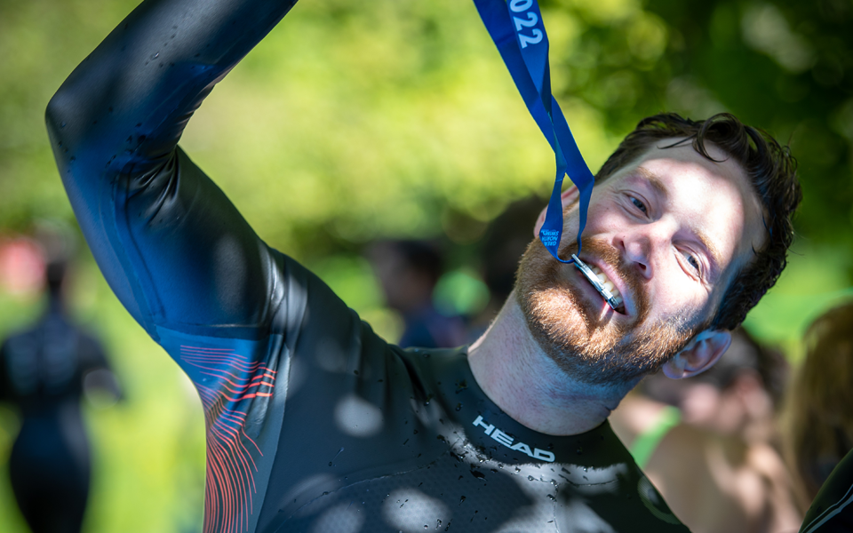 Competitor at the great north swim