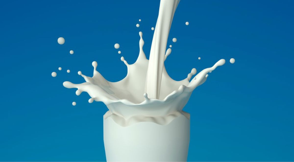 Milk splashing in a glass