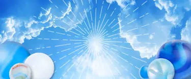 Marbles on a sky background