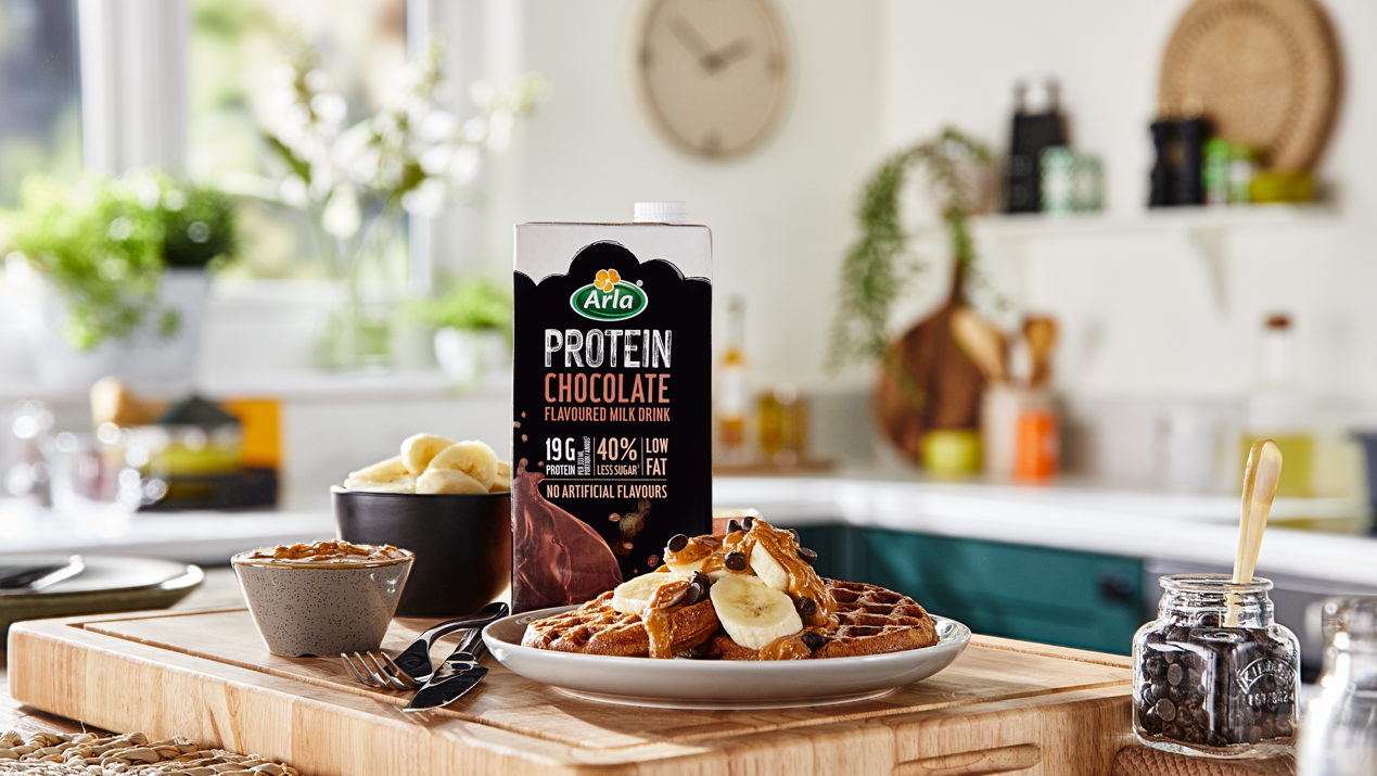 High Protein Chocolate and Banana Waffles Recipe