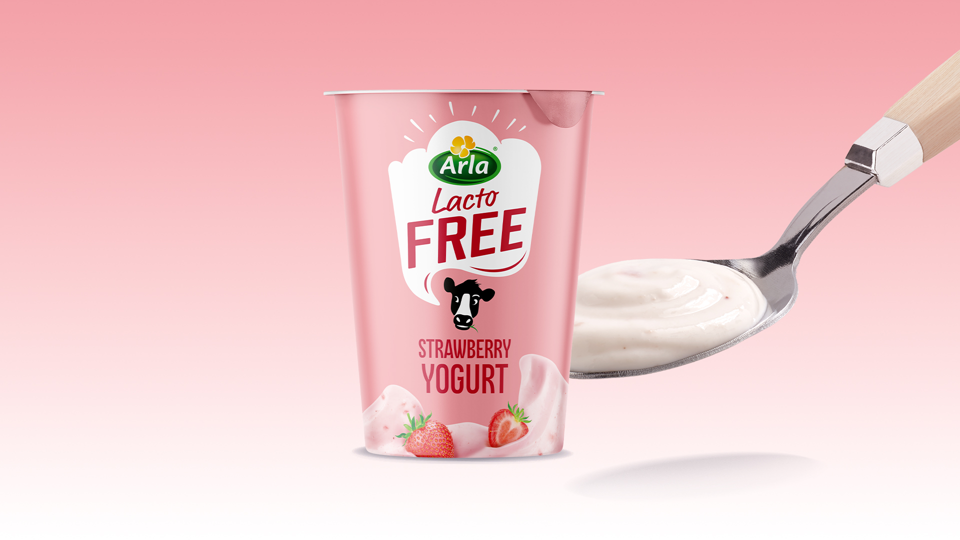 Fresh New Fruity Flavour Arla LactoFREE Strawberry Yogurt