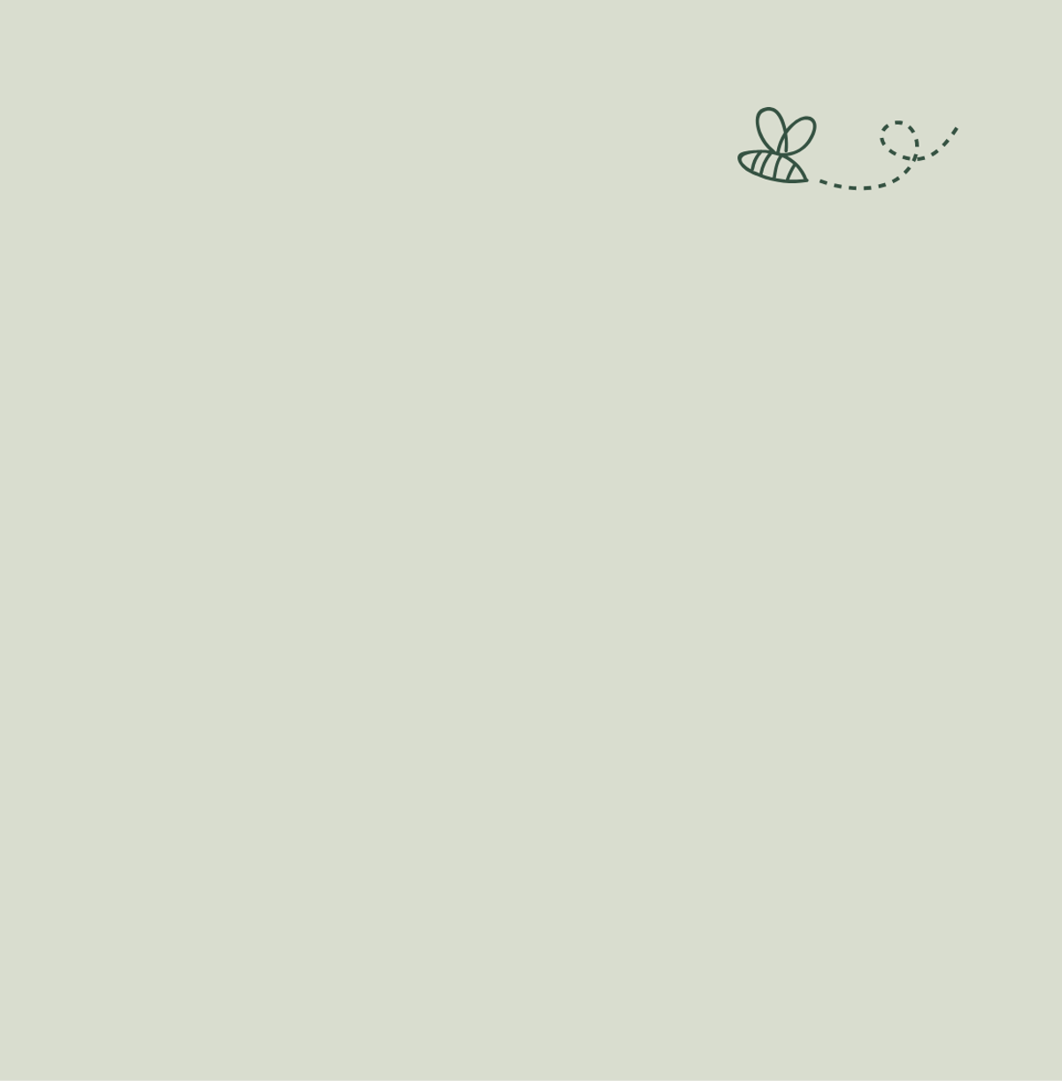 Green background with a bee illustration in top right