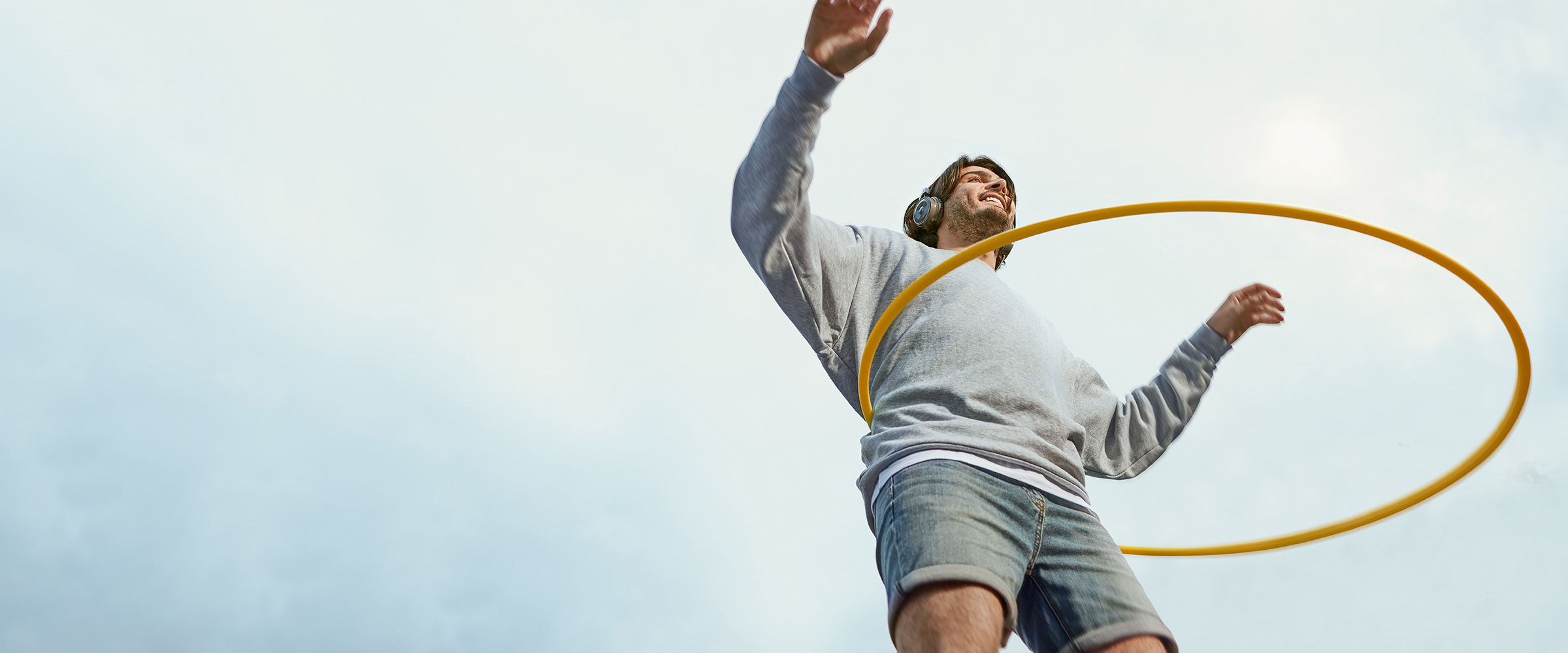 Man hula hooping