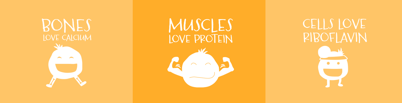 Bones love calcium, muscles love protein, cells love riboflavin.