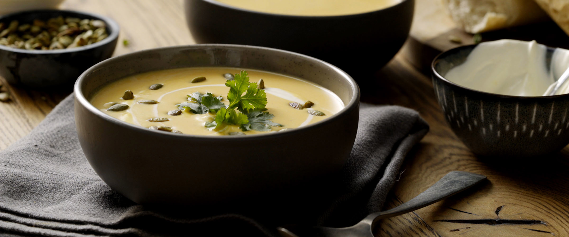 A bowl of Pumpkin Soup