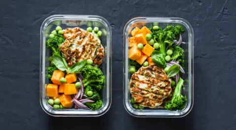 Two meals in containers