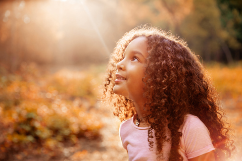 Girl in the shining sun